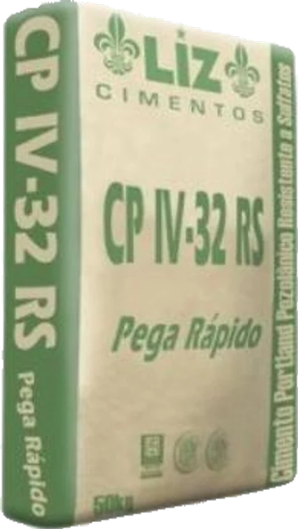 Saco de Cimento LIZ CP IV-32 RS, pega rápido